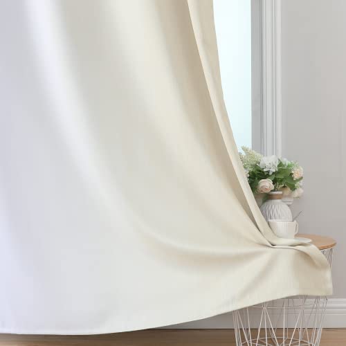Beige and Greyish White Ombre Blackout Curtains Living Room 108 Inches Long (Beige and Greyish White / 52"W x 108"L (Pack of 2))