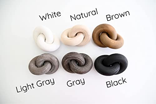 Coffee Table Decor Bookshelf Decor Accents Wood Knot Decor Chain Link (Black)