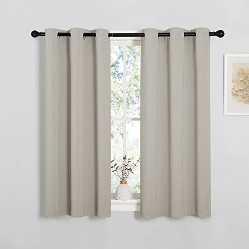 Natural Room Darkening Curtains for Cafe 34" w x 45" L 2 Panels (Natural / 34"W x 45"L (Pack of 2))