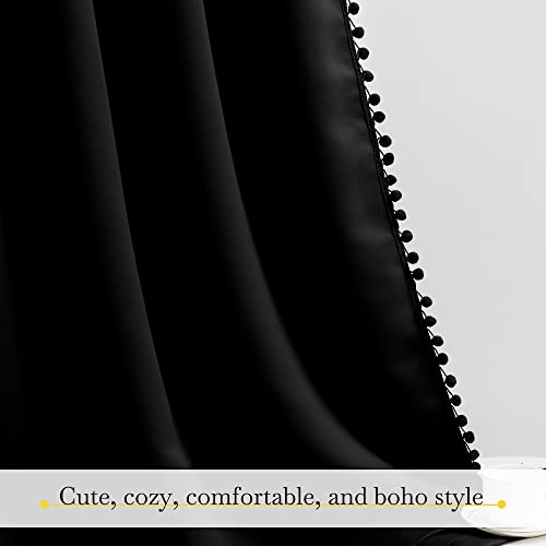 2 Panels Blackout Curtains (Jet Black / 42"W x 63"L (Pack of 2))