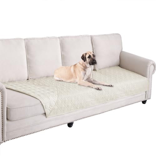 Waterproof Dog Bed Blankets Cover for Bed Couch Sofa Reversible (30x80 Inch (Pack of 1) / Ivory)