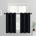 Blackout Curtains 38x36 inch Black Thermal Drapes (Black / 38"W x 36"L (Pack of 2))