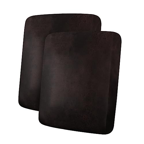 Leather Look Couch Cushion Covers Sofa Seat Slipcovers Sets Couches Furniture Protector for Sectional Armchair Loveseat Pets Kids Stretch Spandex Fabric (2 Cushion Sofa / Chocolate)
