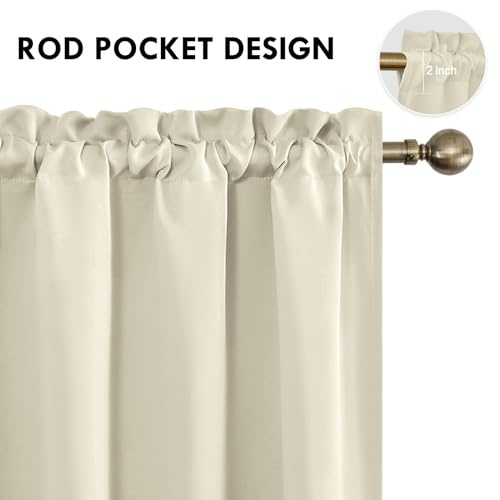 Blackout Curtains for Bedroom 38 x 45 Inch Long Light Beige 2 Panels (Light Beige / 38"W x 45"L (Pack of 2))