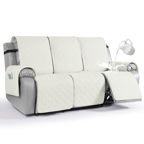 Waterproof Recliner Couch Covers (Off White / 3 Seater)