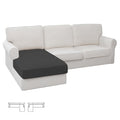 Stretch 1 Piece Chaise Lounge Cushion Slipcover (Chaise Cover / Dark Gray)
