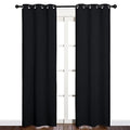 Black Blackout Curtains for Cafe 34" Wide x 84" Long 2 Panels (Black / 34"W x 84"L (Pack of 2))