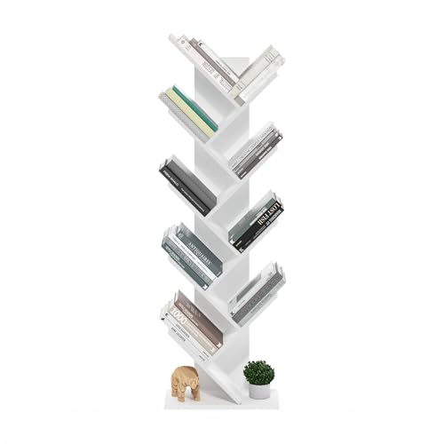 TREE Book Shelf (White / 9-Tier Tree Bookcase)