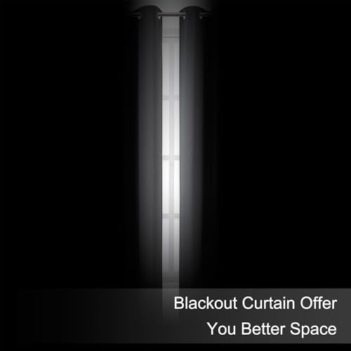 Blackout Curtains 52 x 120 Inch Long Frost Grey Curtains Set of 2 Panels Room Darkening Curtains for Bedroom and Living Room (Frost Grey / 52"W x 120"L (Pack of 2))