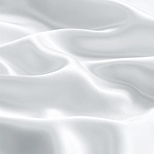 Zipper Satin Pillowcases (White / King (20" x 36")-Zipper)