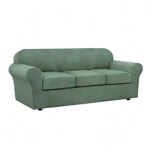 4 Piece Stretch Sofa Covers for 3 Cushion Couch Covers for Living Room Furniture Slipcovers (Large / Loden Frost)