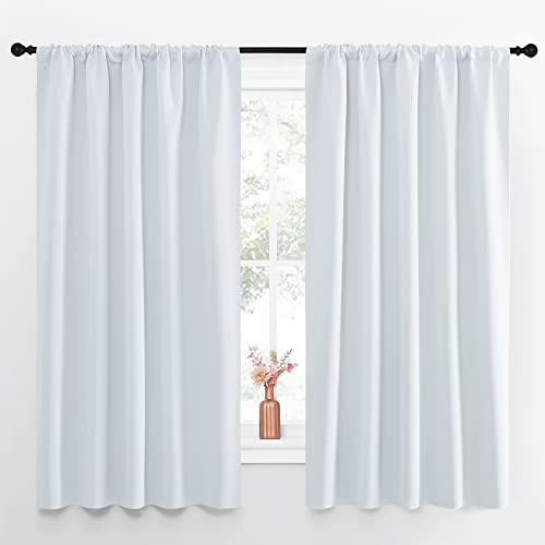Greyish White Bedroom Curtain Panels (Greyish White / 52"W x 63"L (Pack of 2))