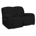 Super Stretch Loveseat Recliner Sofa Couch Cover with Pocket (Medium Recliner Loveseat / Black)