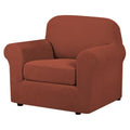 2 Piece Couch Cover Stretch Stylish Chair Cover Furniture Cover (Small / Rust)