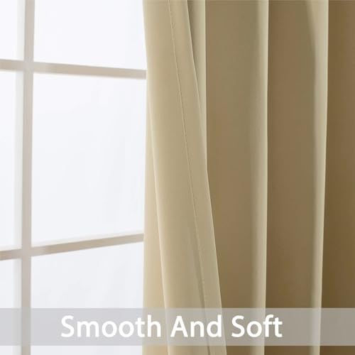 Beige Room Darkening Curtains 84 inch Sliding Door Drapes (Beige / 52"W x 84"L (Pack of 1))