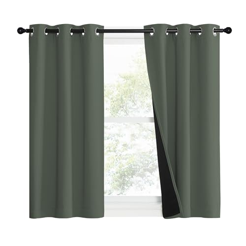 100% Blackout Window Curtain Panels (Dark Mallard / 62"W x 84"L (Pack of 2))