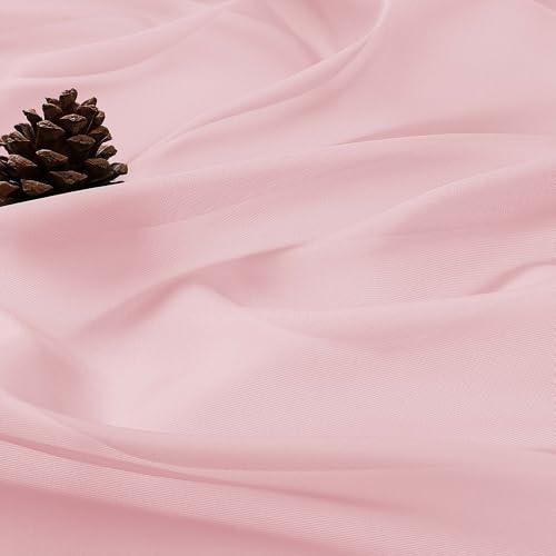 Blush Pink Sheer Curtains 72 Inches Long 2 Panels Set (Blush Pink / 59"W x 72"L (Pack of 2))