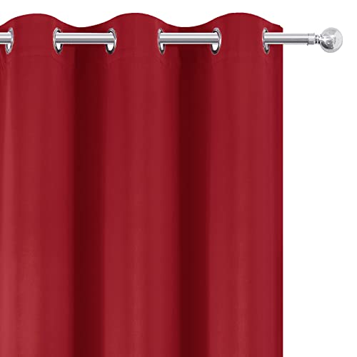 Bright Red Blackout Curtains 66 x 63 Inch Length (Bright Red / 66"W x 63"L (Pack of 2))