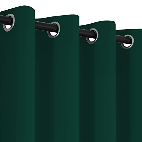 Dark Green Room Darkening Window Curtains 52x36 Inch for Kitchen (Dark Green / 52"W x 36"L (Pack of 2))