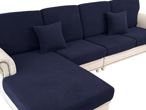 Couch Cushion Cover for Chaise Lounge & Sofa (Navy / Chaise Cover)