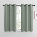 Modern Blackout Curtains Noise Reducing (Greyish Green / 42"W x 40"L (Pack of 2))