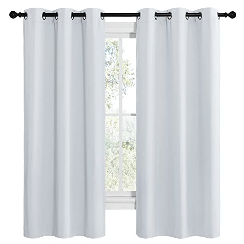 Greyish White Blackout Curtains for Bedroom 42" w x 68" L 2 Panels (Greyish White / 42"W x 68"L (Pack of 2))