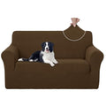 Loveseat Cover Stretch Couch Cover Sofa Slipcover (Brown / Loveseat)