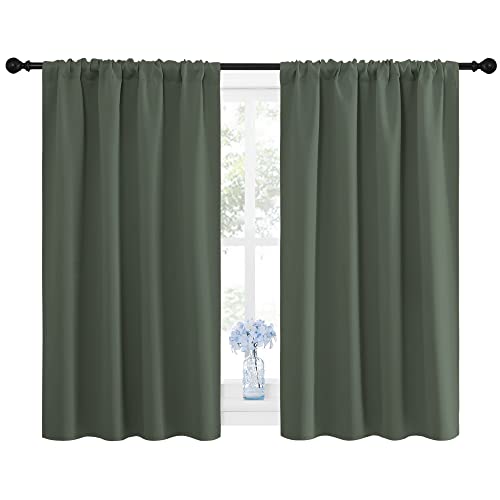 Dark Mallard Blackout Curtains for Kid's Room 42" x 48" 2 Panels (Dark Mallard / 42"W x 48"L (Pack of 2))