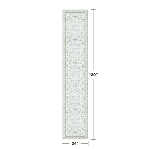 Oushak Runner 2x10 Hallway Rug (2' x 10' (Runner) / Cream Green)