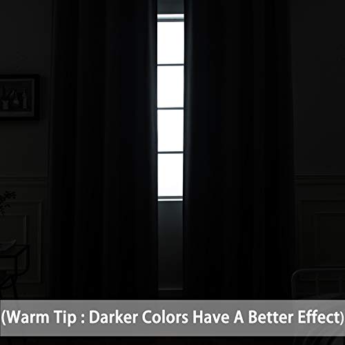 Room Darkening Curtains 52x84 inch Length Black (Black / 52"W x 84"L (Pack of 2))