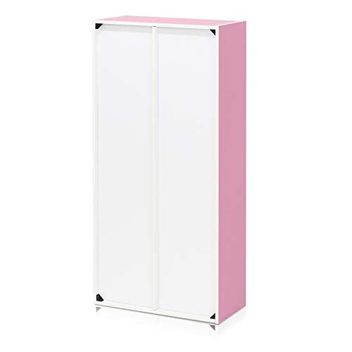LUDER Book Shelf (White/Pink / 7-Cube)