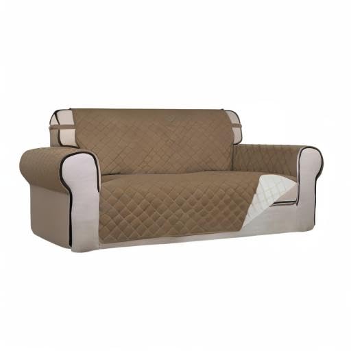 Reversible Quilted Couch Covers for Dogs Loveseat Sofa Cover 54" (Medium-XL / Camel/Ivory)