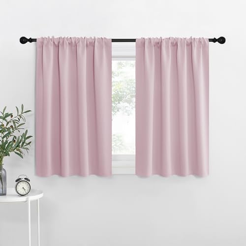 Blackout Curtains for Living Curtains (Baby Pink / 29"W x 30"L (Pack of 2))