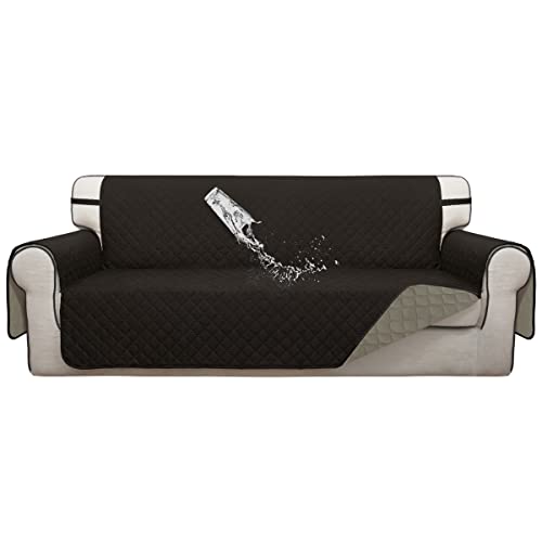 Double Protection 100% Waterproof Sofa Covers for Living Room (Chocolate/Beige / Sofa X Large)
