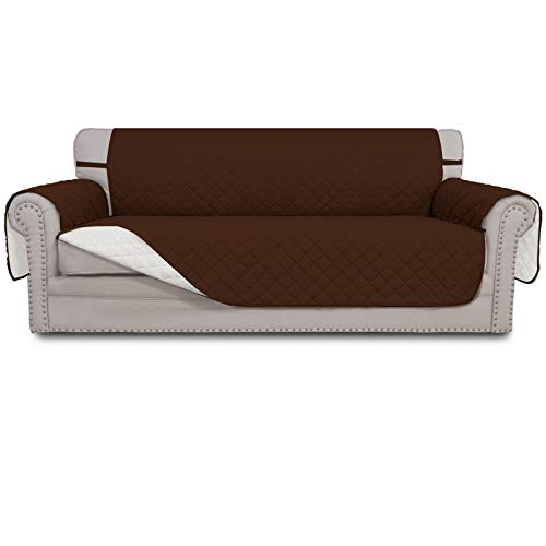 Reversible Couch Cover (Coffee/Ivory / X-Large Sofa)