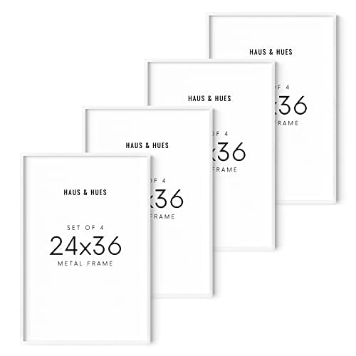 24x36 White Aluminum Frame Set of 4 (Set of 04 / White Metal / 24x36 in)