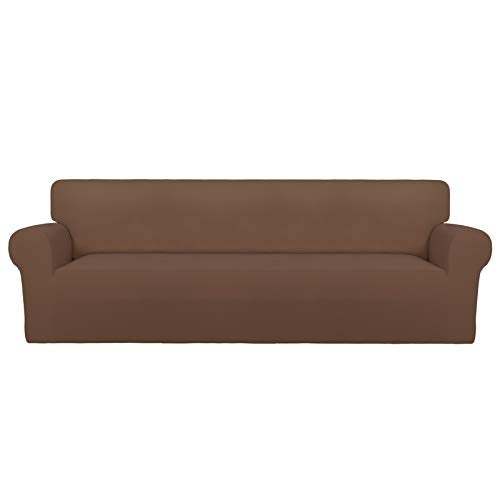 Stretch Couch Covers for Sofa 4 Seater Slipcovers Brown (XX-Large 4-Seater Sofa / Brown)