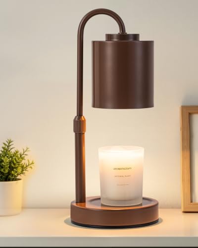 Dimmable Candle Warmer Lamp with Timer (Brown)