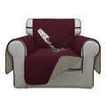 Double Protection 100% Waterproof Chair Sofa Covers for Living Room (Wine/Beige / Chair Small)