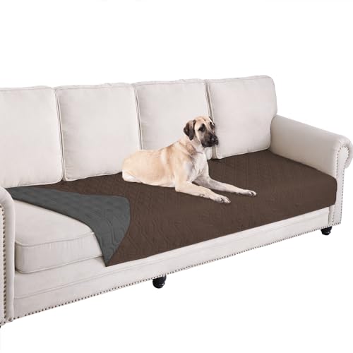 Waterproof Dog Bed Cover Pet Blanket for Furniture Bed Couch Sofa Reversible (30x90 Inch (Pack of 1) / Chocolate+darkgrey)