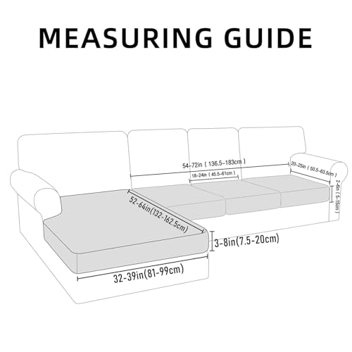 Waterproof Couch Cushion Covers for Pets (Black / 1 Chaise+3 Seater)
