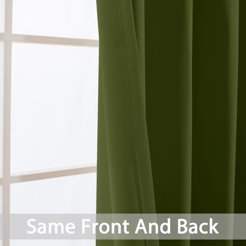 Blackout Curtains 38x84 inch Olive Green Thermal Drapes (Olive Green / 38"W x 84"L (Pack of 2))