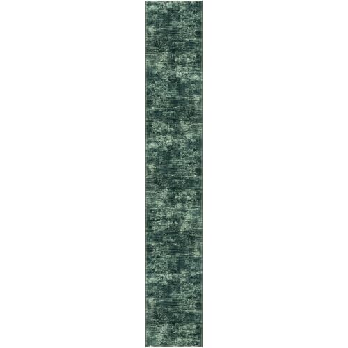 Abstract Runner Rug 3x18 Ft Washable Runners for Hallways (Dark Green / 3' x 18' (Rectangular))
