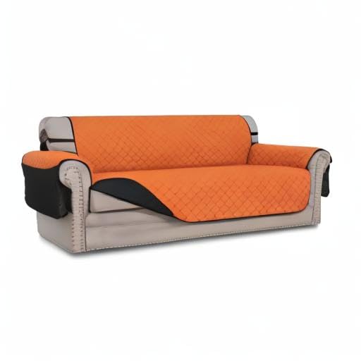 Reversible Couch Cover (Orange/Black / Large Sofa)
