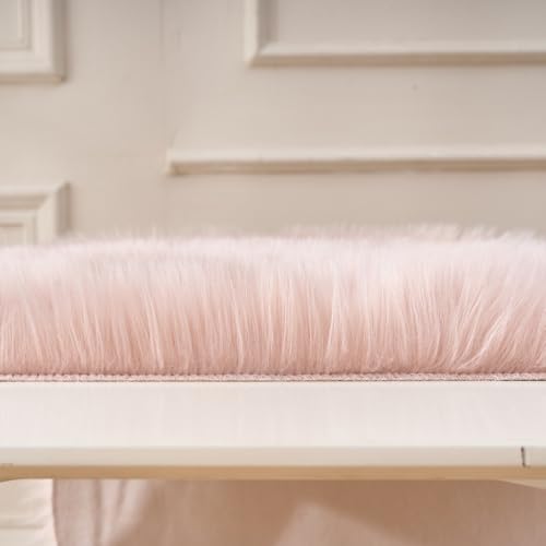Faux Sheepskin Rug (Pink / 4' x 4' (Round))