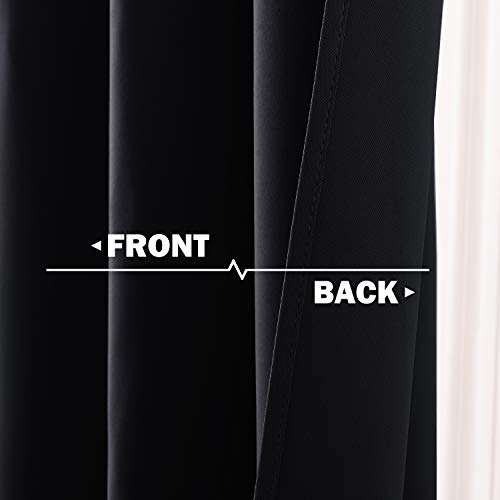 Black Small Window Curtains for Cafe Kitchen Laundry (Black / 42"W x 36"L (Pack of 2))