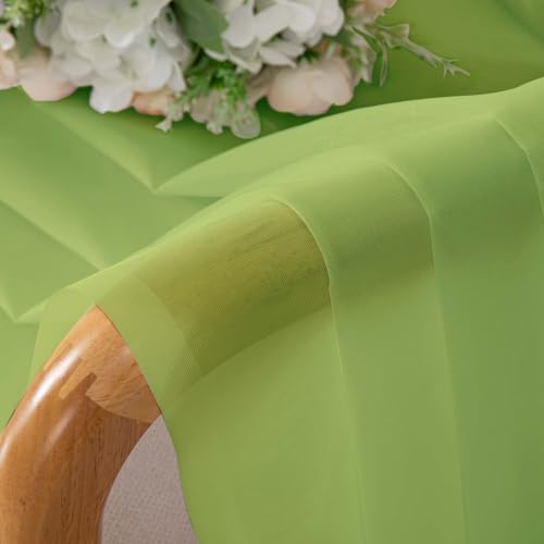 Sheer Curtains 84 Inches Long 2 Panels Set (Lime / 42"W x 84"L (Pack of 2))
