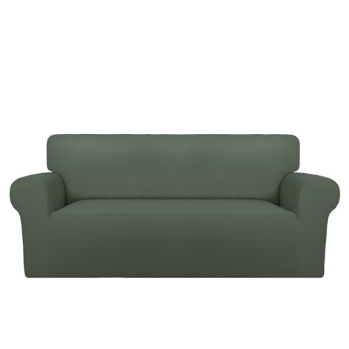 Oversized Loveseat Covers Couch Covers for Sofa Grayish Green (Medium-XL Oversized Loveseat / Grayish Green)