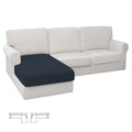 Stretch 1 Piece Chaise Lounge Cushion Slipcover (Chaise Cover / Dark Blue)