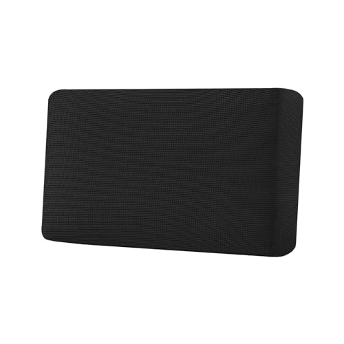 Super Stretch Individual Seat Cushion Covers Sofa Covers Couch Cushion Covers Slipcover Sets Thick Jacquard Textured Twill Fabric (Black / 1 Cushion Loveseat)